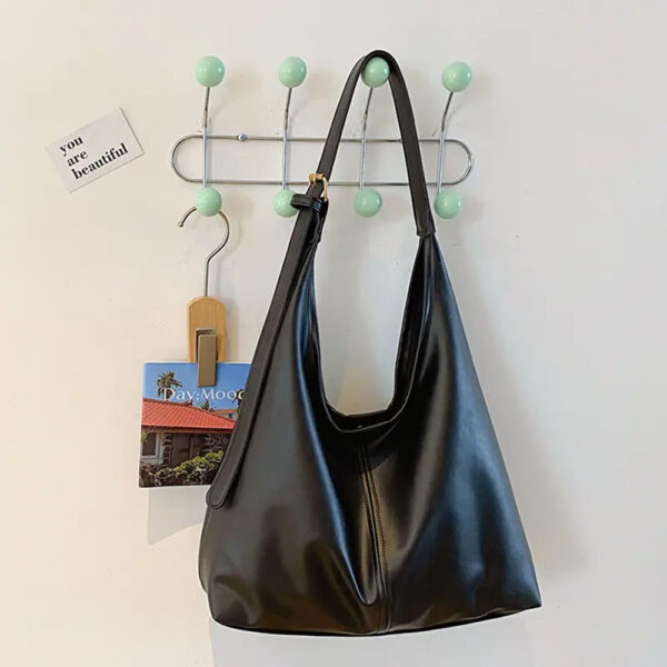 Large Vegan Leather Tote Bag for Women Waterproof Spacious Work Bag Laptop Carryall LW-302 - Image 6