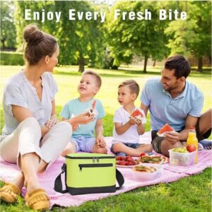 Large insulated cooler bag with zipper closure and shoulder strap, perfect for picnics, grocery shopping, and outdoor activities