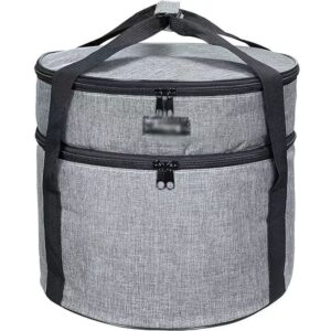 Round insulated tote bag for pizza delivery
