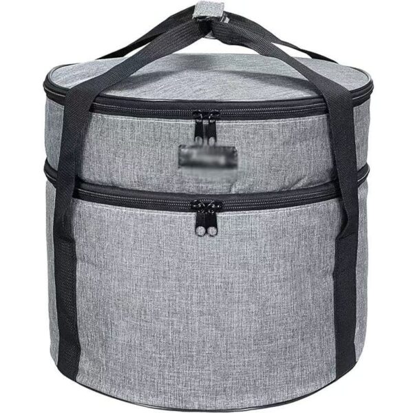 Round insulated tote bag for pizza delivery